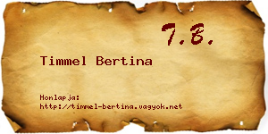 Timmel Bertina névjegykártya